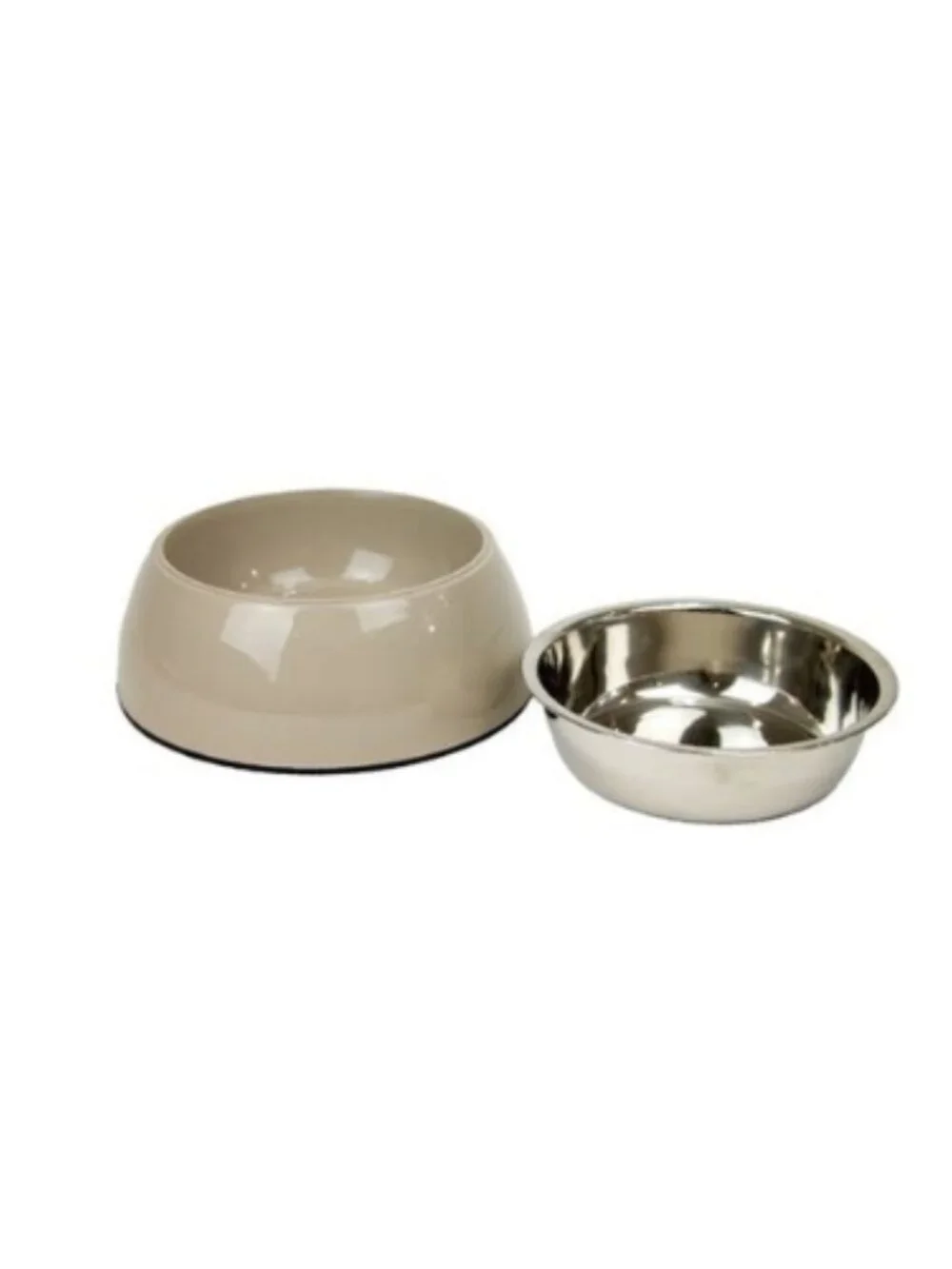 Medium Non Slip Dog Bowl Oatmeal Removable Stainless Steel Pet Food Water 14.2oz